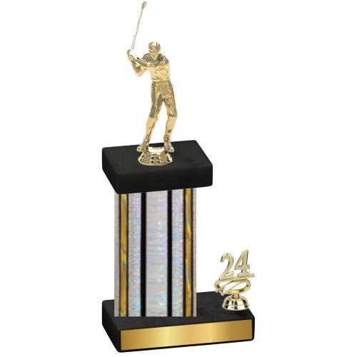 Accented Single Silver Glacier Year Golf Trophy