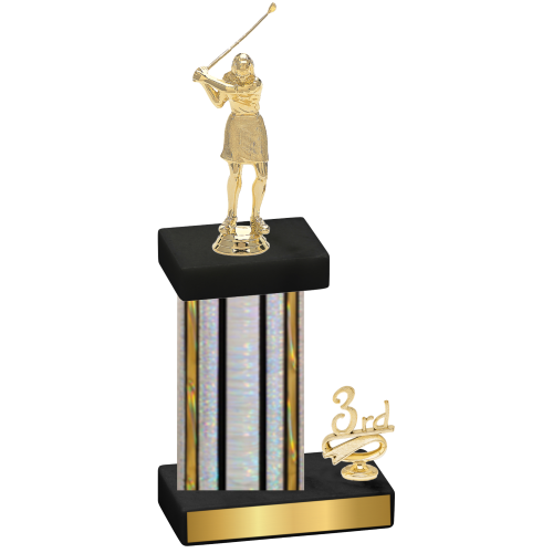 Accented Single Silver Glacier Third Place Golf Trophy