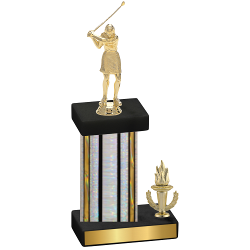 Accented Single Silver Glacier Victory Golf Trophy