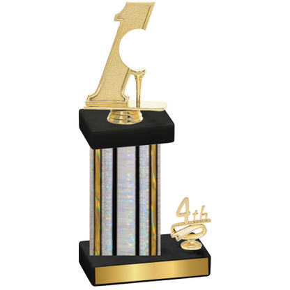 Accented Single Silver Glacier Fourth Place Golf Trophy