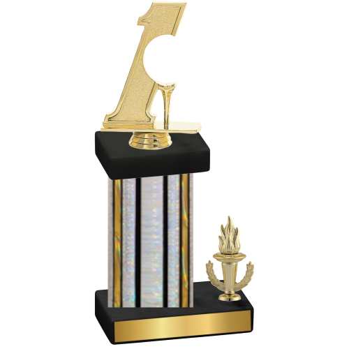 Accented Single Silver Glacier Victory Golf Trophy