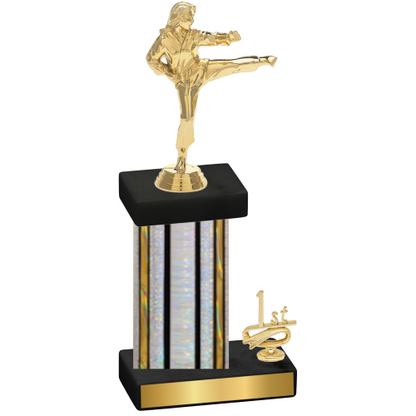 Accented Single Silver Glacier First Place Karate Trophy