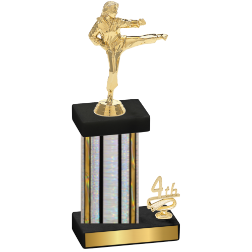 Accented Single Silver Glacier Fourth Place Karate Trophy