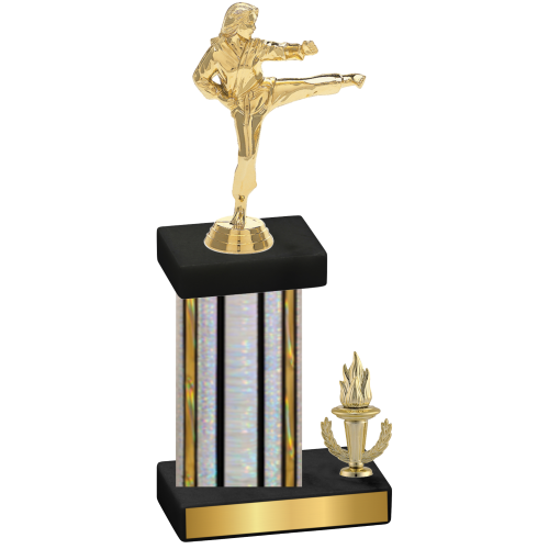 Accented Single Silver Glacier Victory Karate Trophy