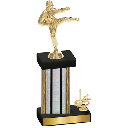 Accented Single Silver Glacier First Place Karate Trophy