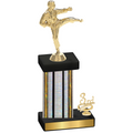 Accented Single Silver Glacier Third Place Karate Trophy