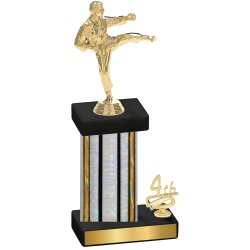 Accented Single Silver Glacier Fourth Place Karate Trophy