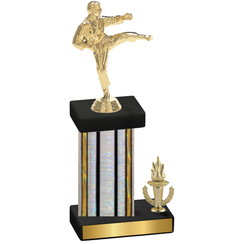 Accented Single Silver Glacier Victory Karate Trophy