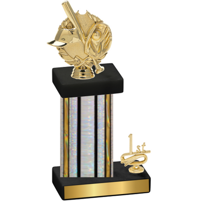 Accented Single Silver Glacier First Place Baseball Trophy
