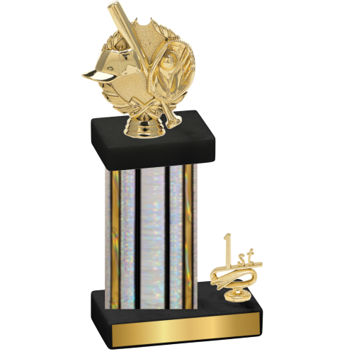 Accented Single Silver Glacier First Place Baseball Trophy