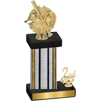 Accented Single Silver Glacier Second Place Baseball Trophy