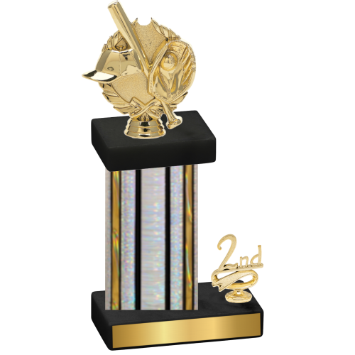 Accented Single Silver Glacier Second Place Baseball Trophy