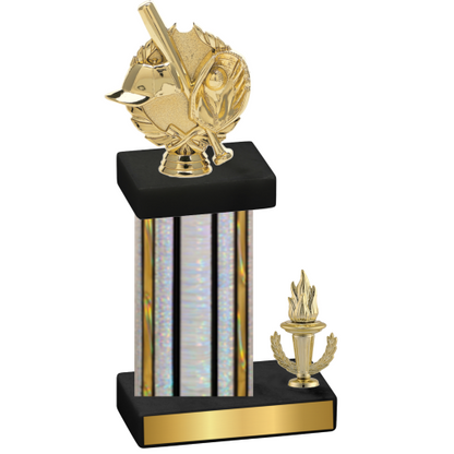 Accented Single Silver Glacier Victory Baseball Trophy
