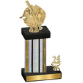 Accented Single Silver Glacier Year Baseball Trophy