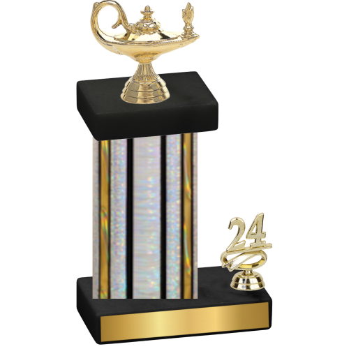 Accented Single Silver Glacier Year Academics Trophy