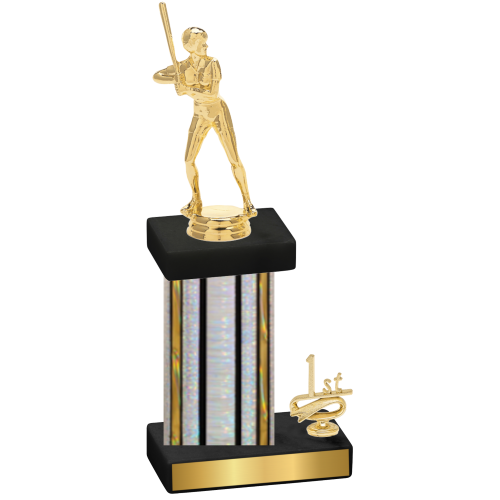 Accented Single Silver Glacier First Place Softball Trophy