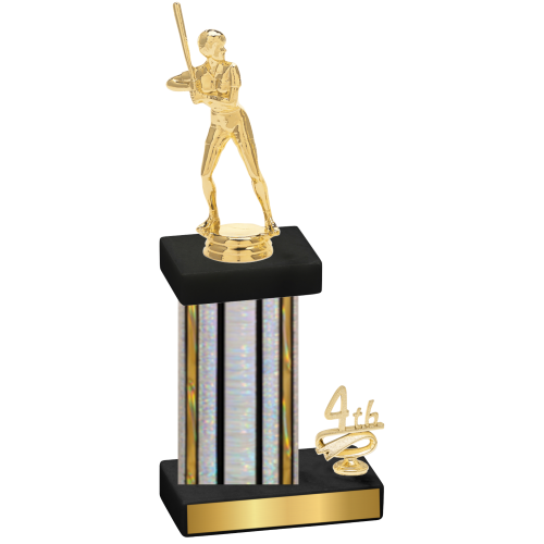 Accented Single Silver Glacier Fourth Place Softball Trophy