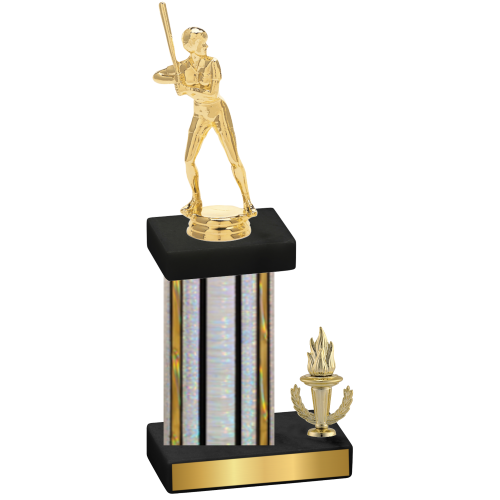 Accented Single Silver Glacier Victory Softball Trophy