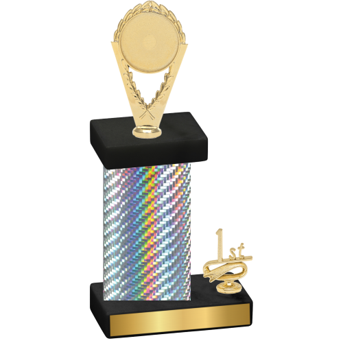 Accented Single Silver Carbon Fiber First Place Insert Trophy