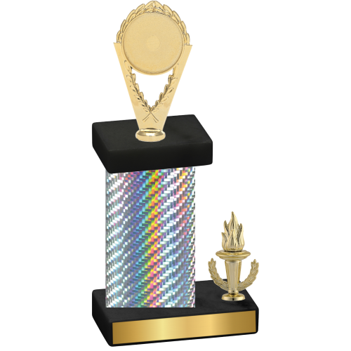 Accented Single Silver Carbon Fiber Victory Insert Trophy