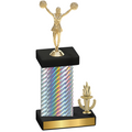 Accented Single Silver Carbon Fiber Victory Cheerleading Trophy