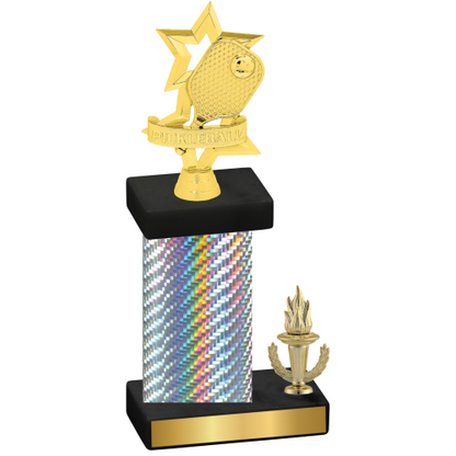 Accented Single Silver Carbon Fiber Victory Pickleball Trophy