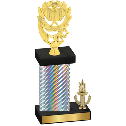 Accented Single Silver Carbon Fiber Victory Pickleball Trophy