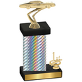 Accented Single Silver Carbon Fiber First Place Cars Trophy