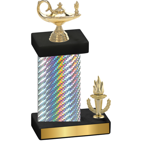 Accented Single Silver Carbon Fiber Victory Academics Trophy