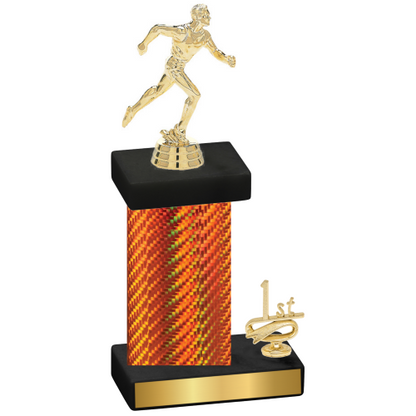 Accented Single Orange Carbon Fiber First Place Running Trophy