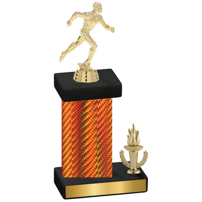 Accented Single Orange Carbon Fiber Victory Running Trophy