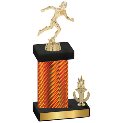 Accented Single Orange Carbon Fiber Victory Running Trophy