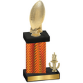 Accented Single Orange Carbon Fiber Victory Football Trophy