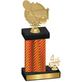 Accented Single Orange Carbon Fiber Fourth Place Tennis Trophy