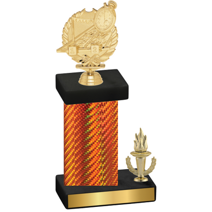 Accented Single Orange Carbon Fiber Victory Swimming Trophy