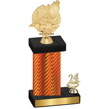 Accented Single Orange Carbon Fiber Year Swimming Trophy