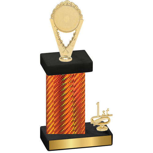 Accented Single Orange Carbon Fiber First Place Insert Trophy