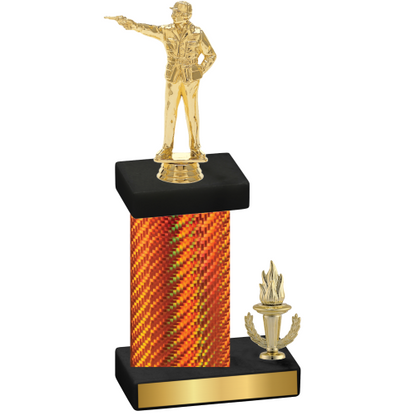 Accented Single Orange Carbon Fiber Victory Shooter Trophy