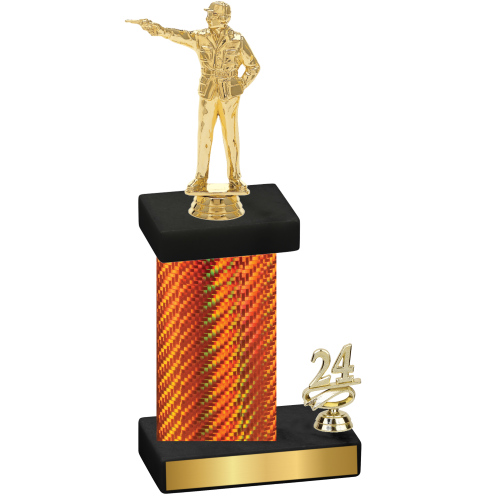 Accented Single Orange Carbon Fiber Year Shooter Trophy