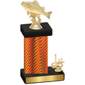 Accented Single Orange Carbon Fiber First Place Fishing Trophy