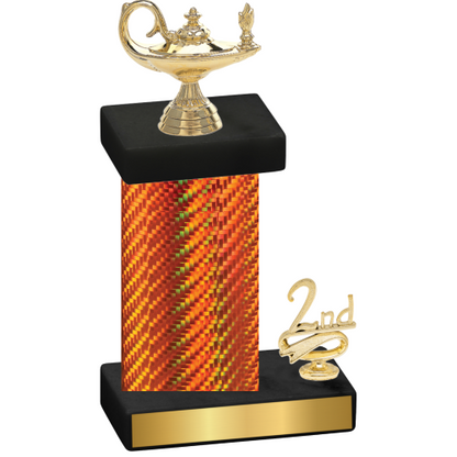 Accented Single Orange Carbon Fiber Second Place Academics Trophy