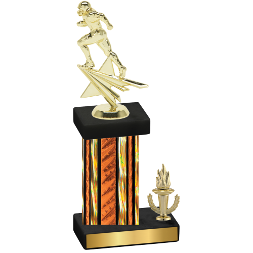 Accented Single Orange Glacier Victory Football Trophy