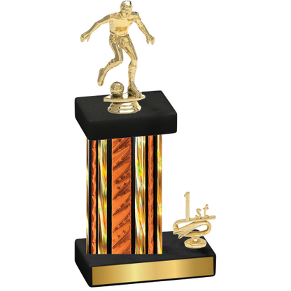 Accented Single Orange Glacier First Place Soccer Trophy