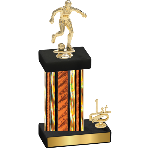 Accented Single Orange Glacier First Place Soccer Trophy