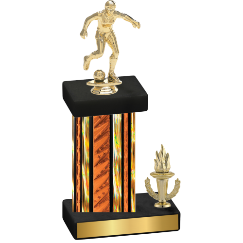 Accented Single Orange Glacier Victory Soccer Trophy