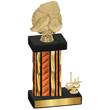 Accented Single Orange Glacier First Place Soccer Trophy