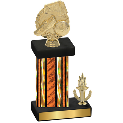 Accented Single Orange Glacier Victory Soccer Trophy