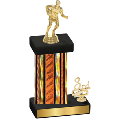 Accented Single Orange Glacier Third Place Rugby Trophy