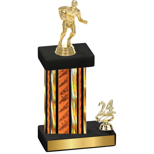 Accented Single Orange Glacier Year Rugby Trophy