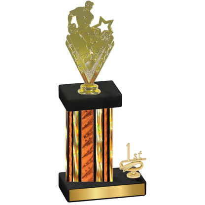 Accented Single Orange Glacier First Place Rugby Trophy